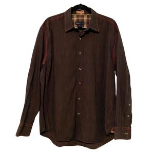 Pronto Uomo BLUE Mens Button Front Shirt